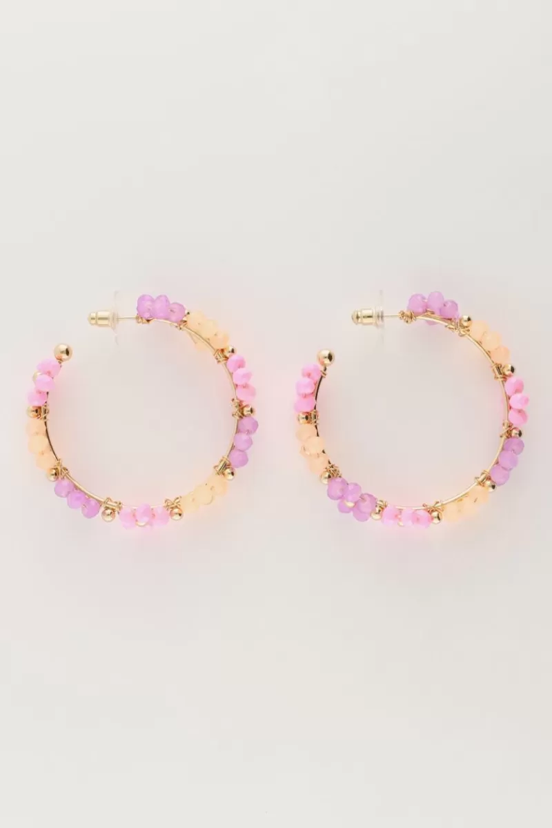 My Jewellery Maxi Créoles Avec Des Fleurs Multicolores