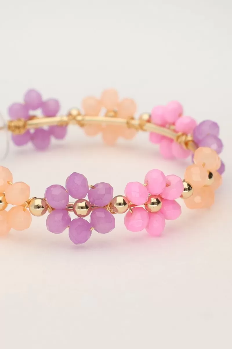 My Jewellery Maxi Créoles Avec Des Fleurs Multicolores