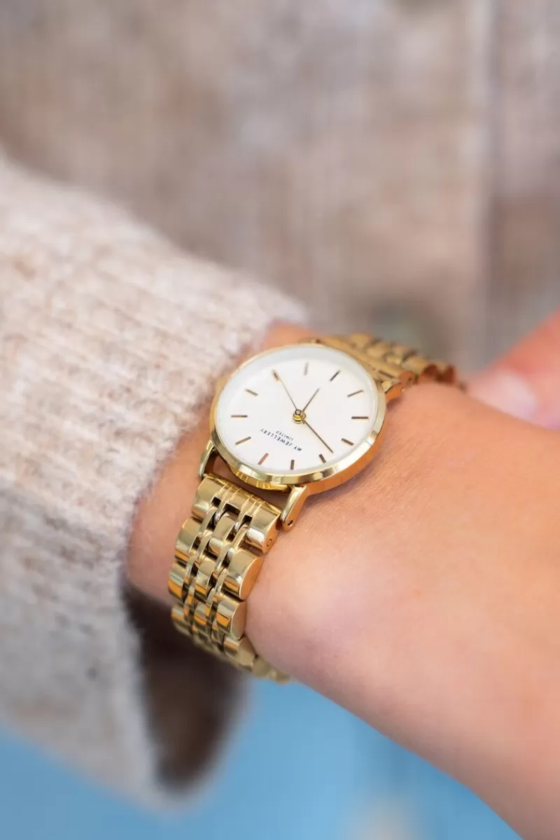 My Jewellery Montre Bracelet à Maillons Et Cadran Blanc Rond