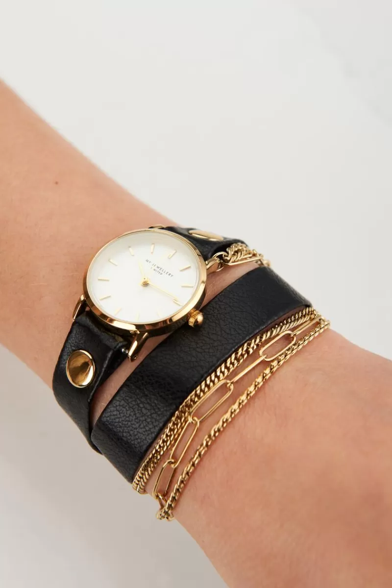My Jewellery Montre Noire à Double Bracelet
