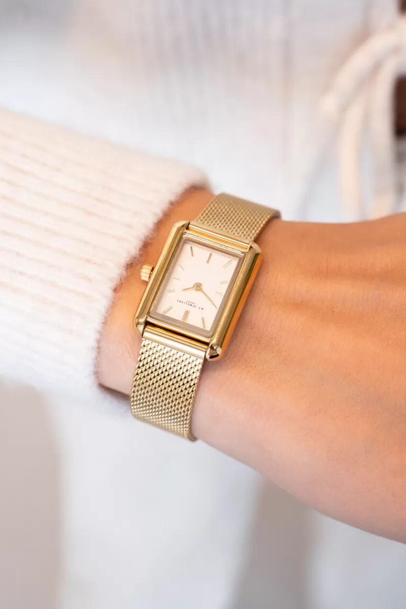 My Jewellery Montre Rectangulaire Avec Bracelet à Maillons Fins