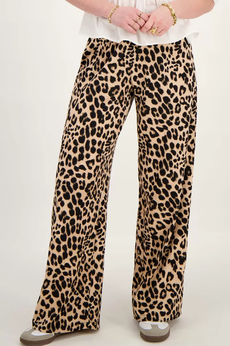My Jewellery Pantalon Droit à Imprimé Léopard