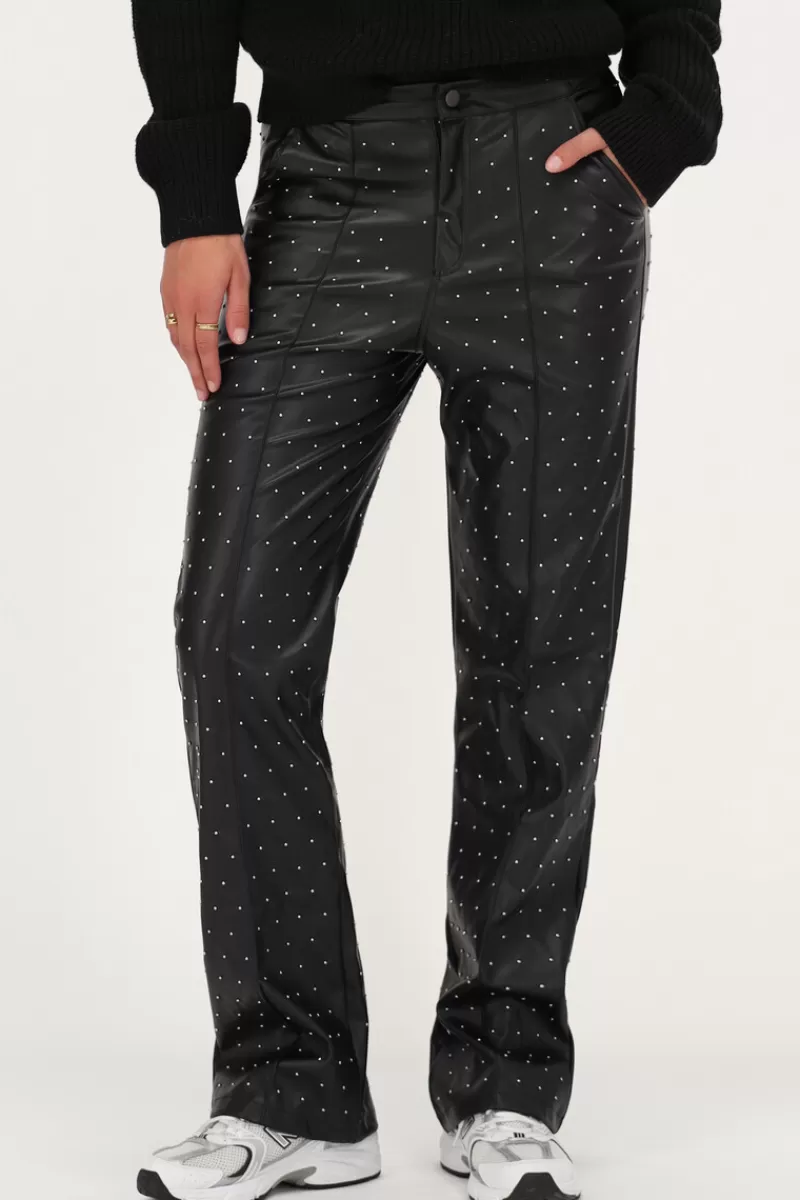 My Jewellery Pantalon Droit Noir à Clous