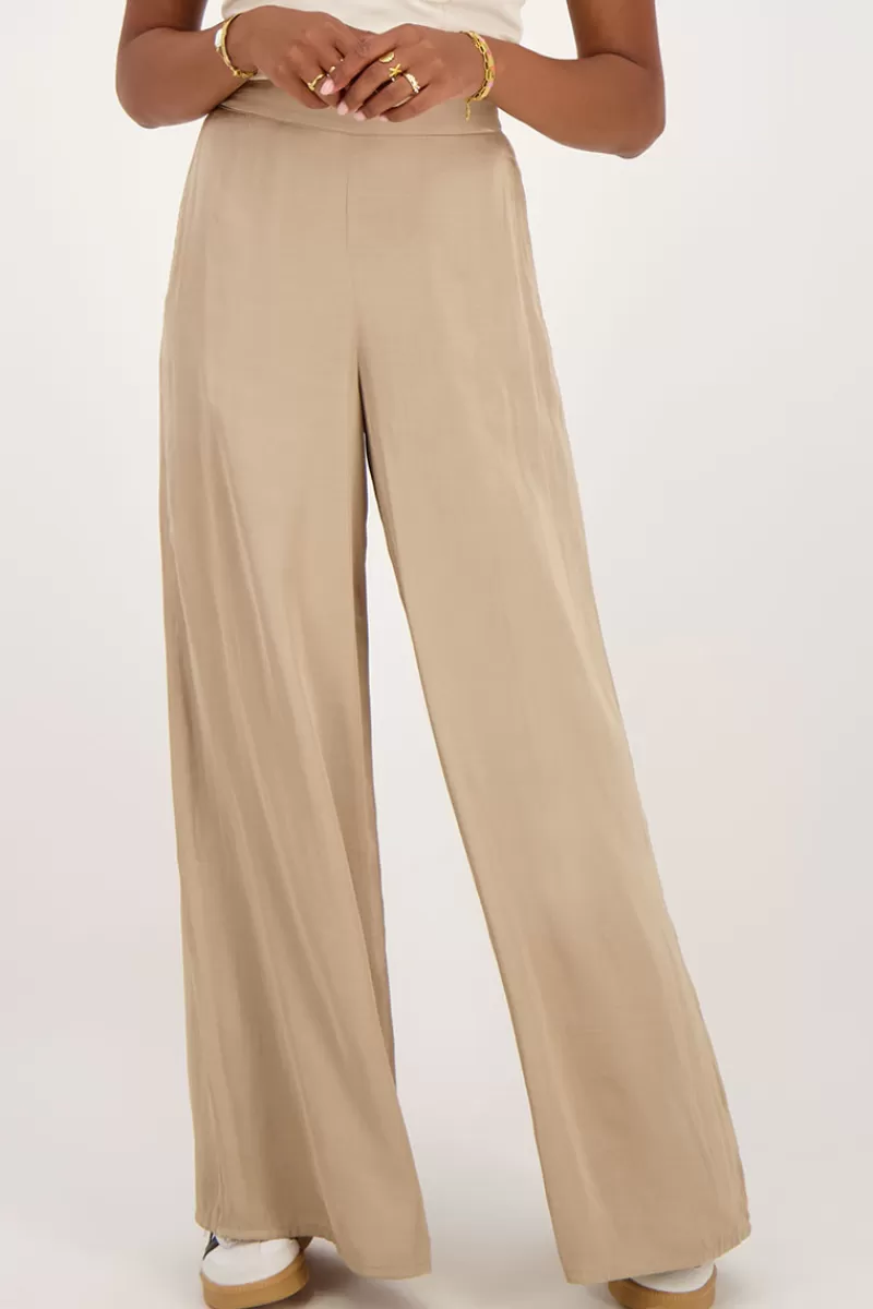My Jewellery Pantalon En Satin Avec Ceinture élastique