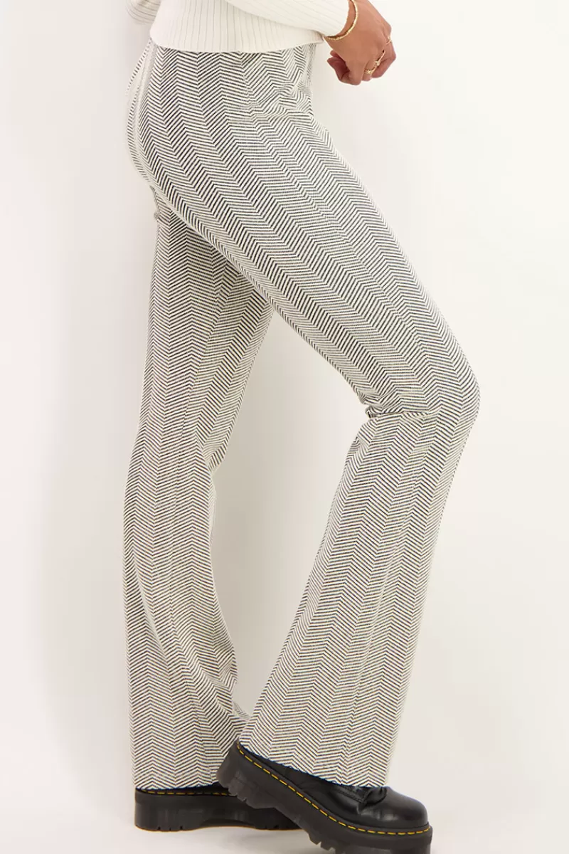 My Jewellery Pantalon Flared à Motif Noir Et Blanc