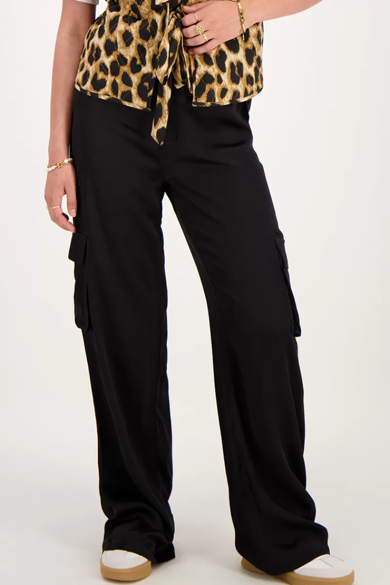 My Jewellery Pantalon Large Cargo Effet Satin