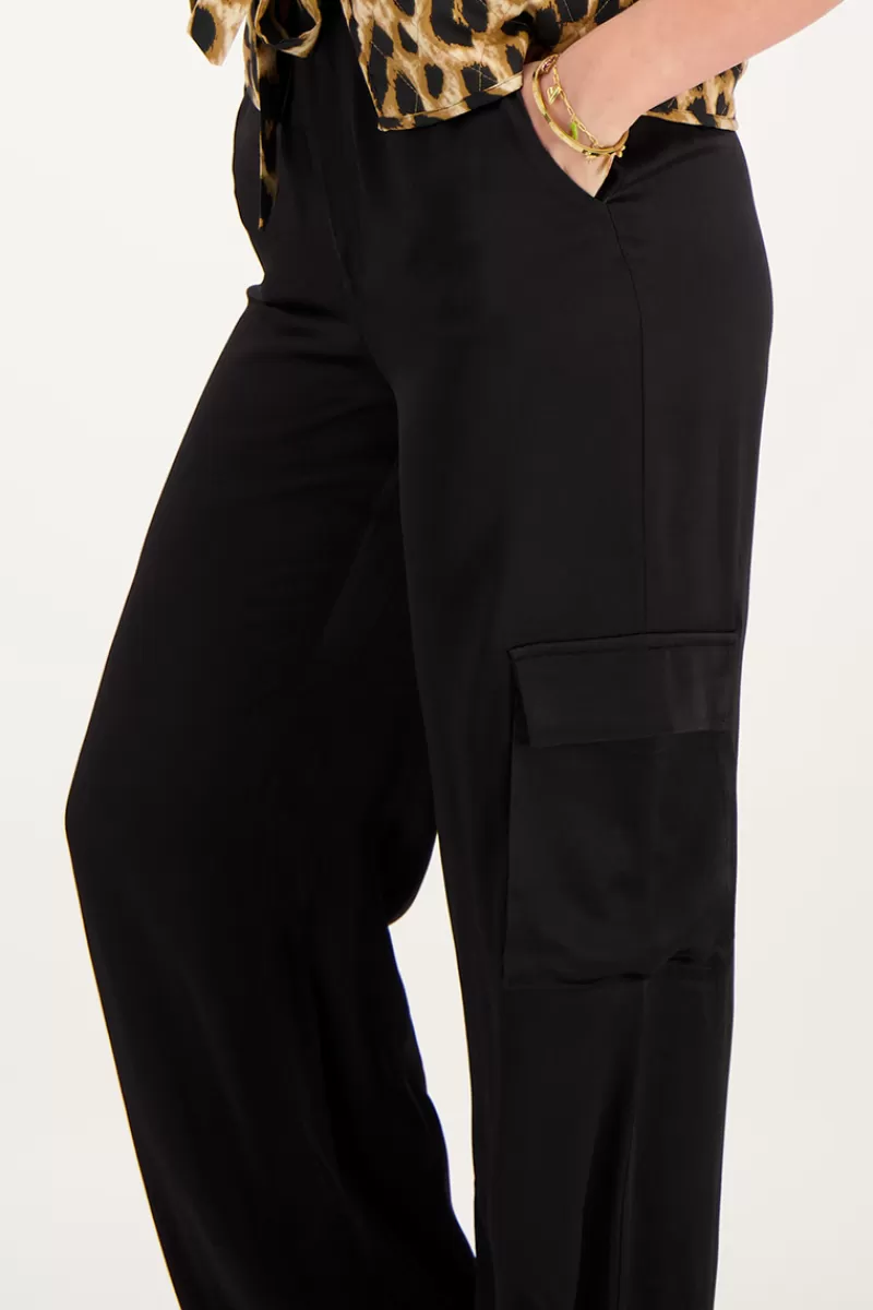 My Jewellery Pantalon Large Cargo Effet Satin