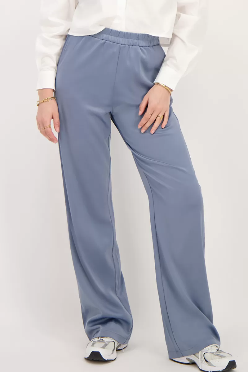 My Jewellery Pantalon Large En Satin Avec Ceinture élastiquée