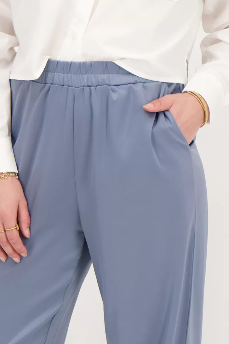 My Jewellery Pantalon Large En Satin Avec Ceinture élastiquée
