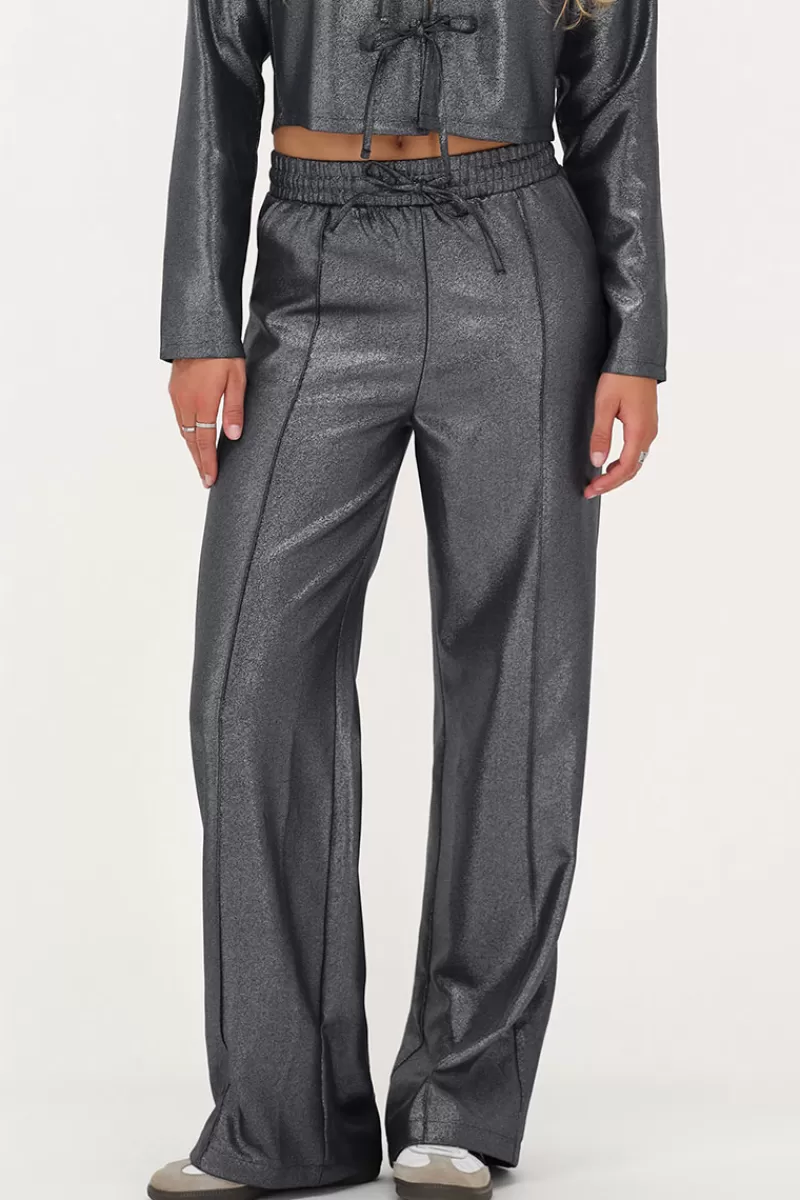 My Jewellery Pantalon Large Gris Foncé Avec Lurex
