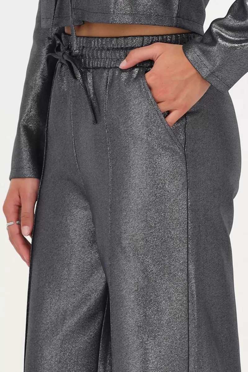 My Jewellery Pantalon Large Gris Foncé Avec Lurex