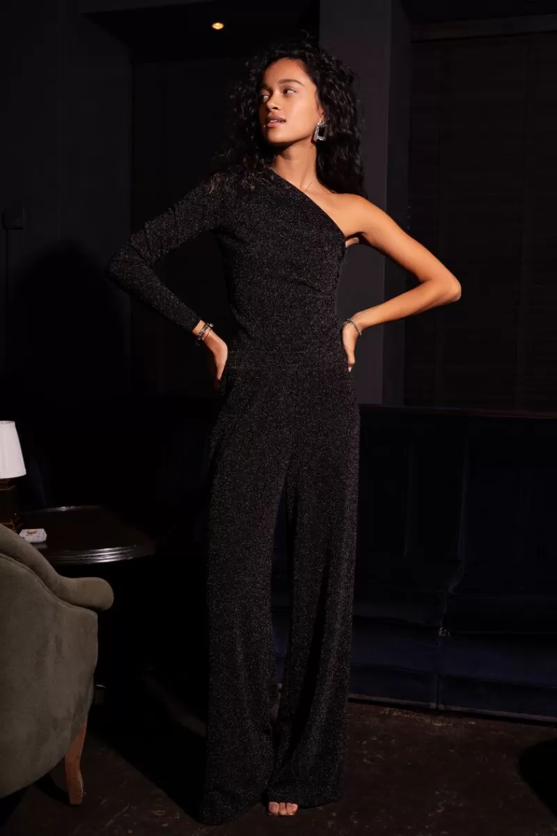 My Jewellery Pantalon Large Noir Avec Lurex