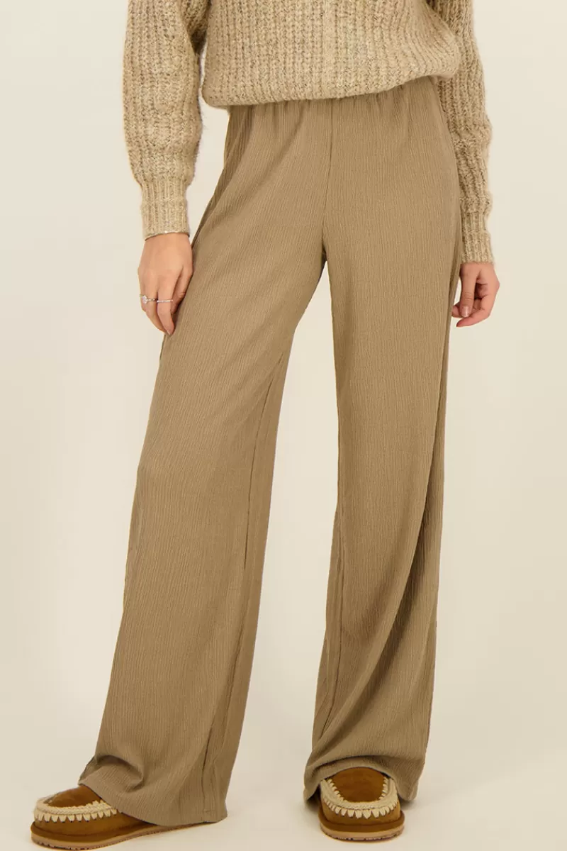 My Jewellery Pantalon Large Taupe Texturé