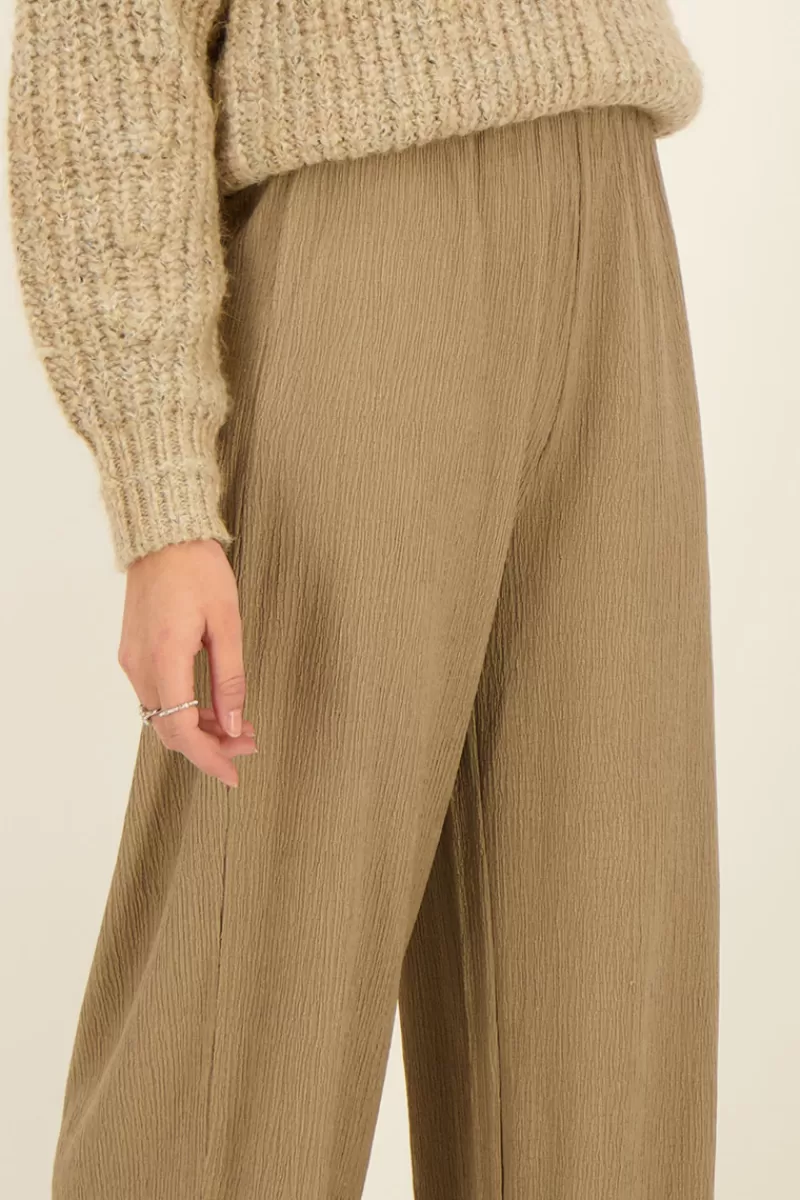 My Jewellery Pantalon Large Taupe Texturé