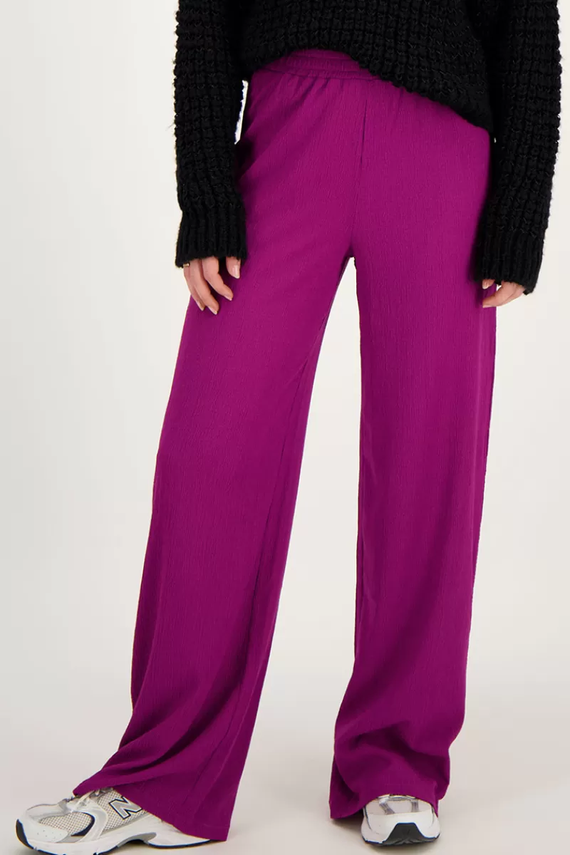 My Jewellery Pantalon Large Violet Texturé