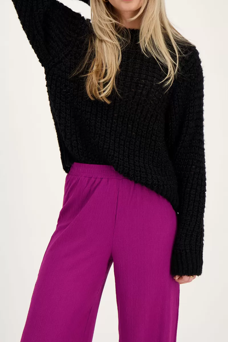 My Jewellery Pantalon Large Violet Texturé