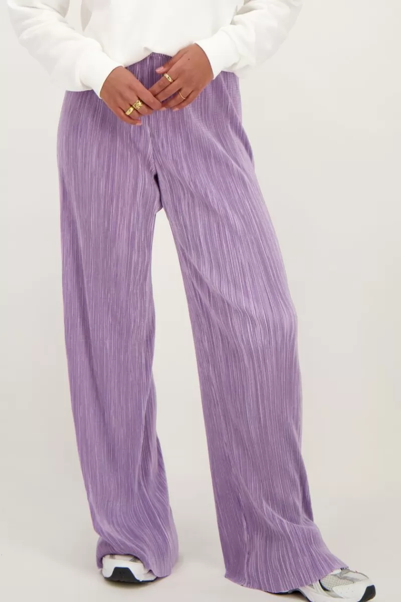 My Jewellery Pantalon Plissé Lilas Avec Ceinture élastique