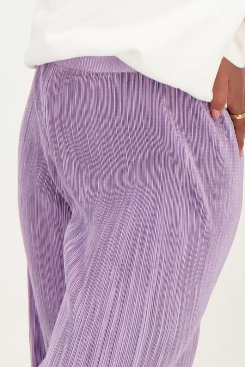 My Jewellery Pantalon Plissé Lilas Avec Ceinture élastique