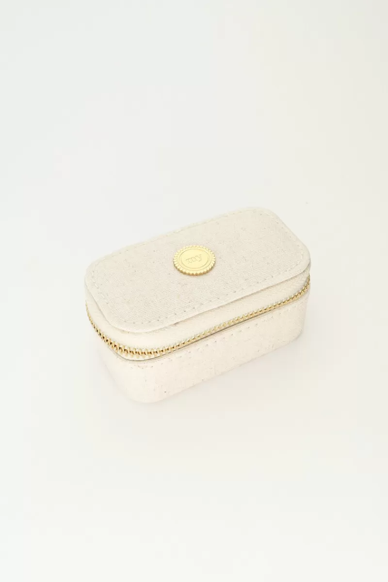 My Jewellery Petite Boîte à Bijoux En Lin Beige