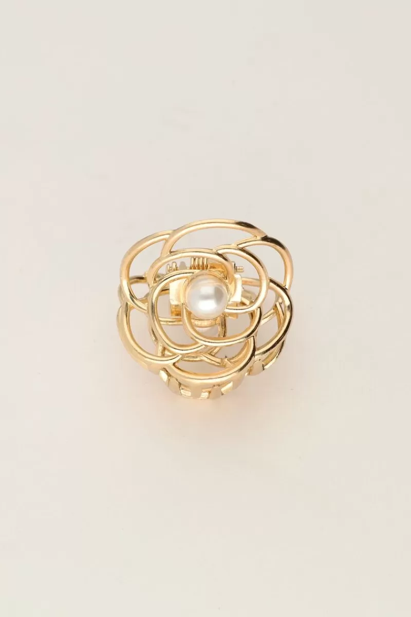 My Jewellery Pince à Cheveux Rose Dorée Avec Perle