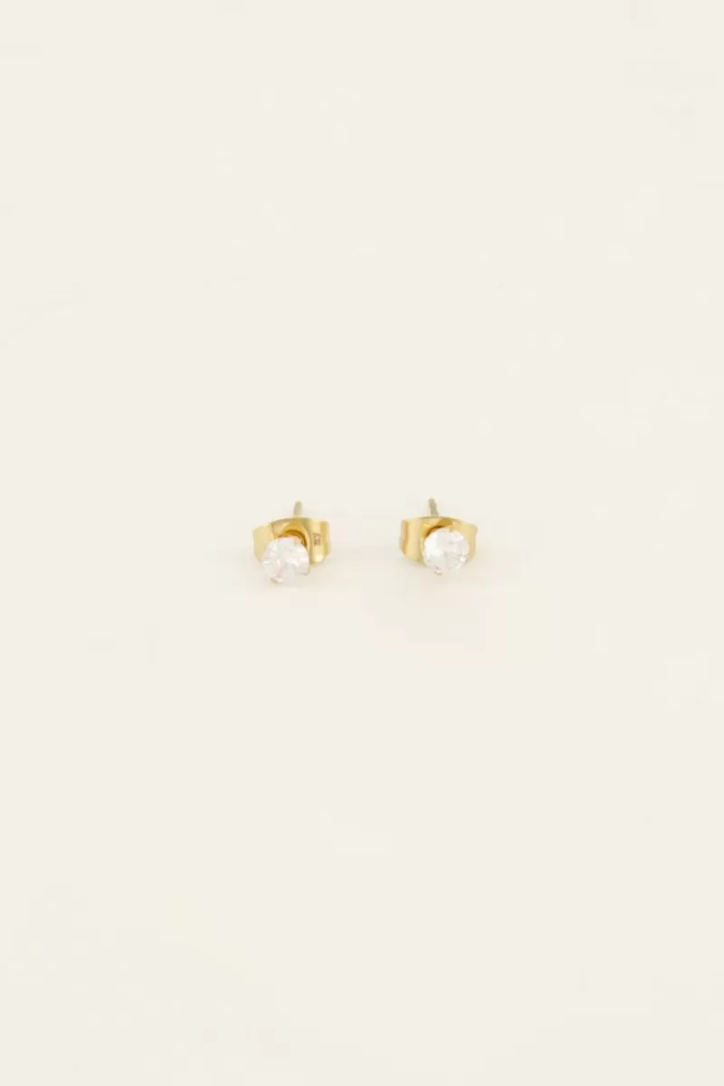 My Jewellery Puces D’oreille Classiques Avec Pierre Transparente