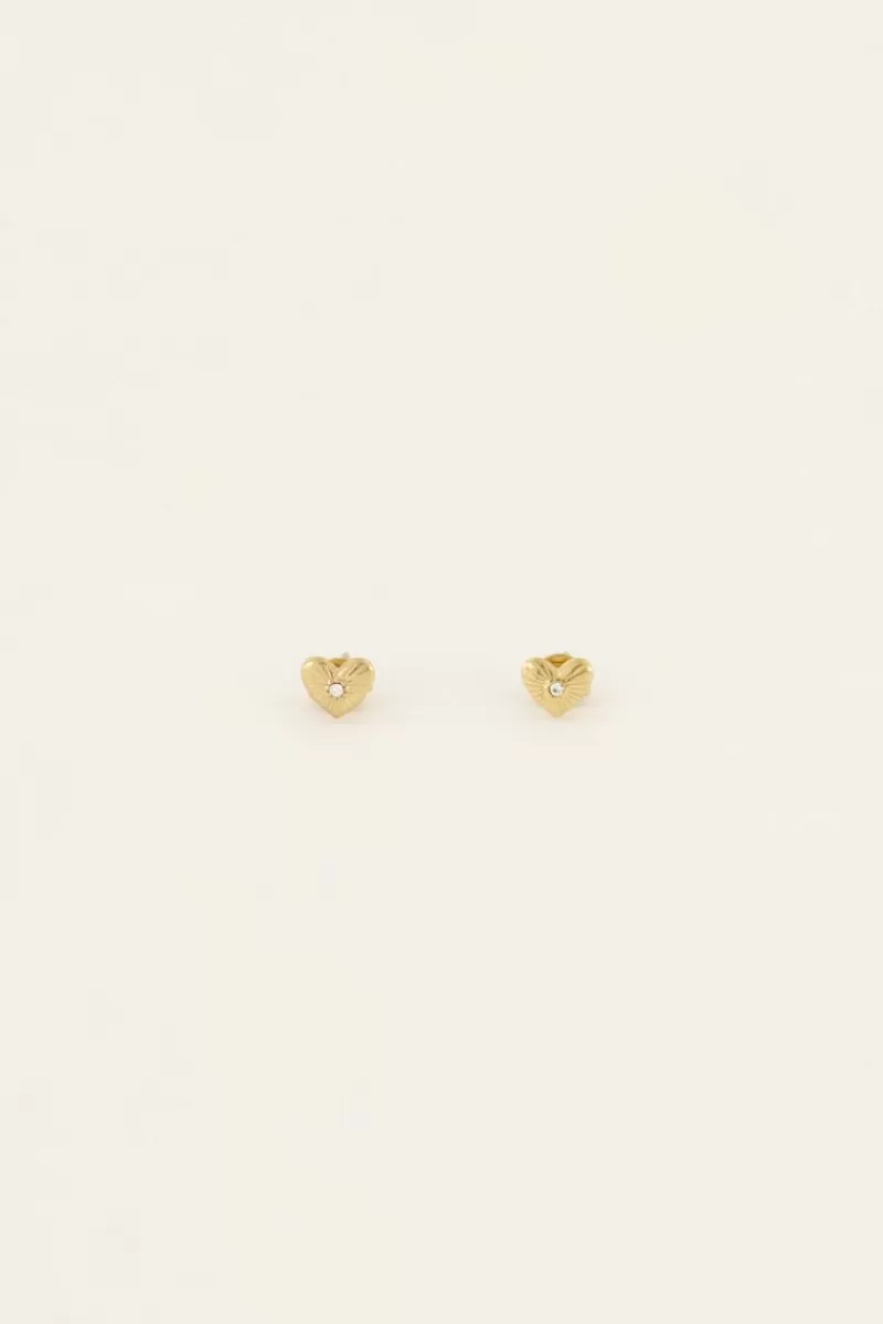 My Jewellery Puces D’oreille En Cœur Avec Strass