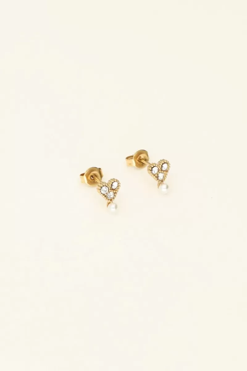 My Jewellery Puces D'oreilles à Strass Et Perle