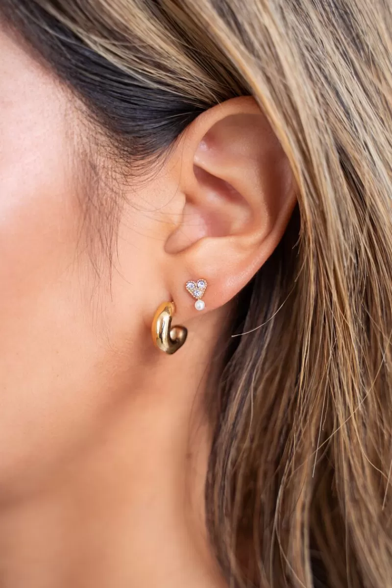 My Jewellery Puces D'oreilles à Strass Et Perle