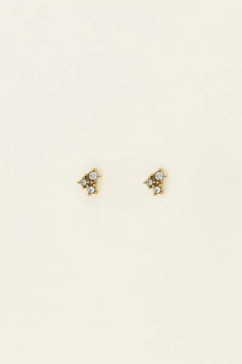 My Jewellery Puces D'oreilles Avec Pierres Carrées Strass Universe