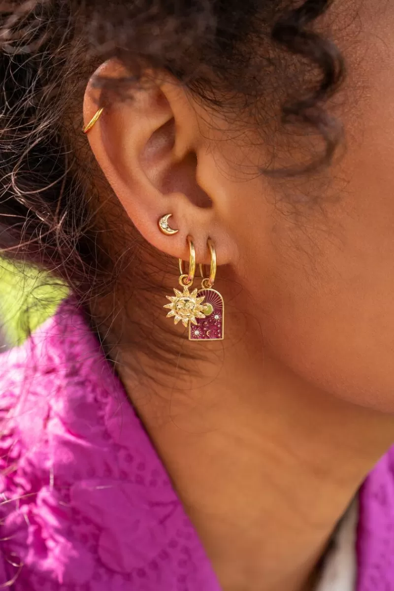 My Jewellery Puces D’oreilles Lune & Pierres Mystic