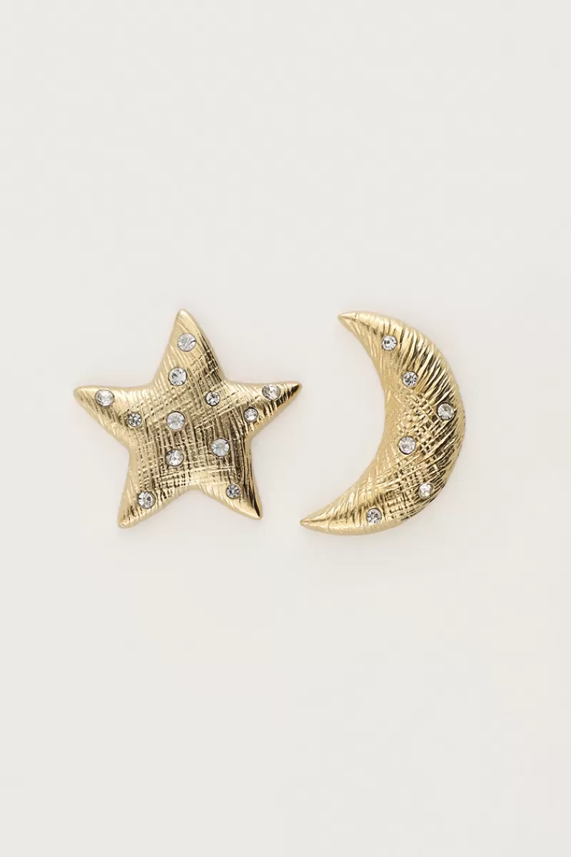 My Jewellery Puces D'oreilles Starry Avec Lune Et étoile