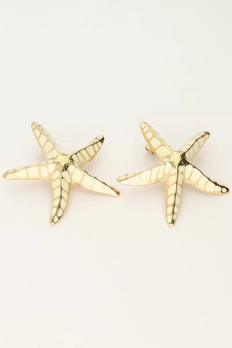 My Jewellery Puces D'oreilles Sunrocks étoile De Mer Blanche