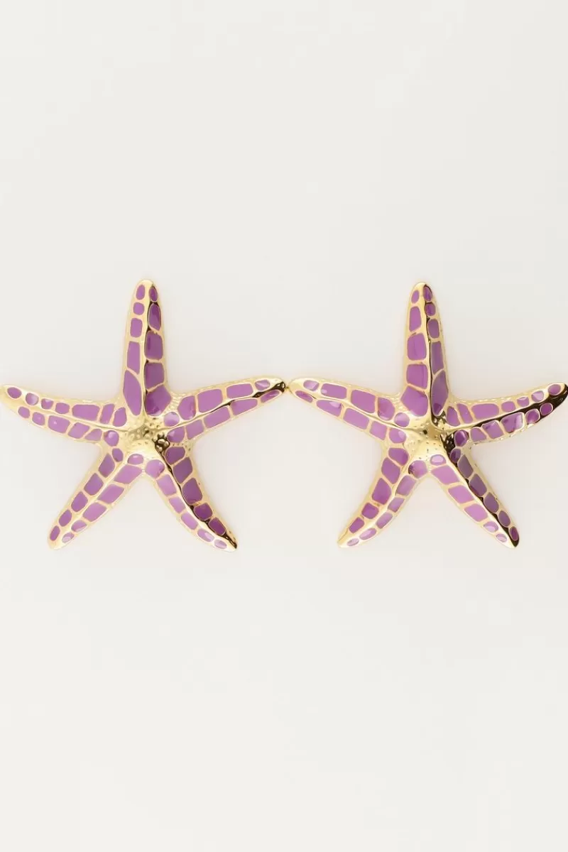 My Jewellery Puces D'oreilles Sunrocks étoiles De Mer Violettes