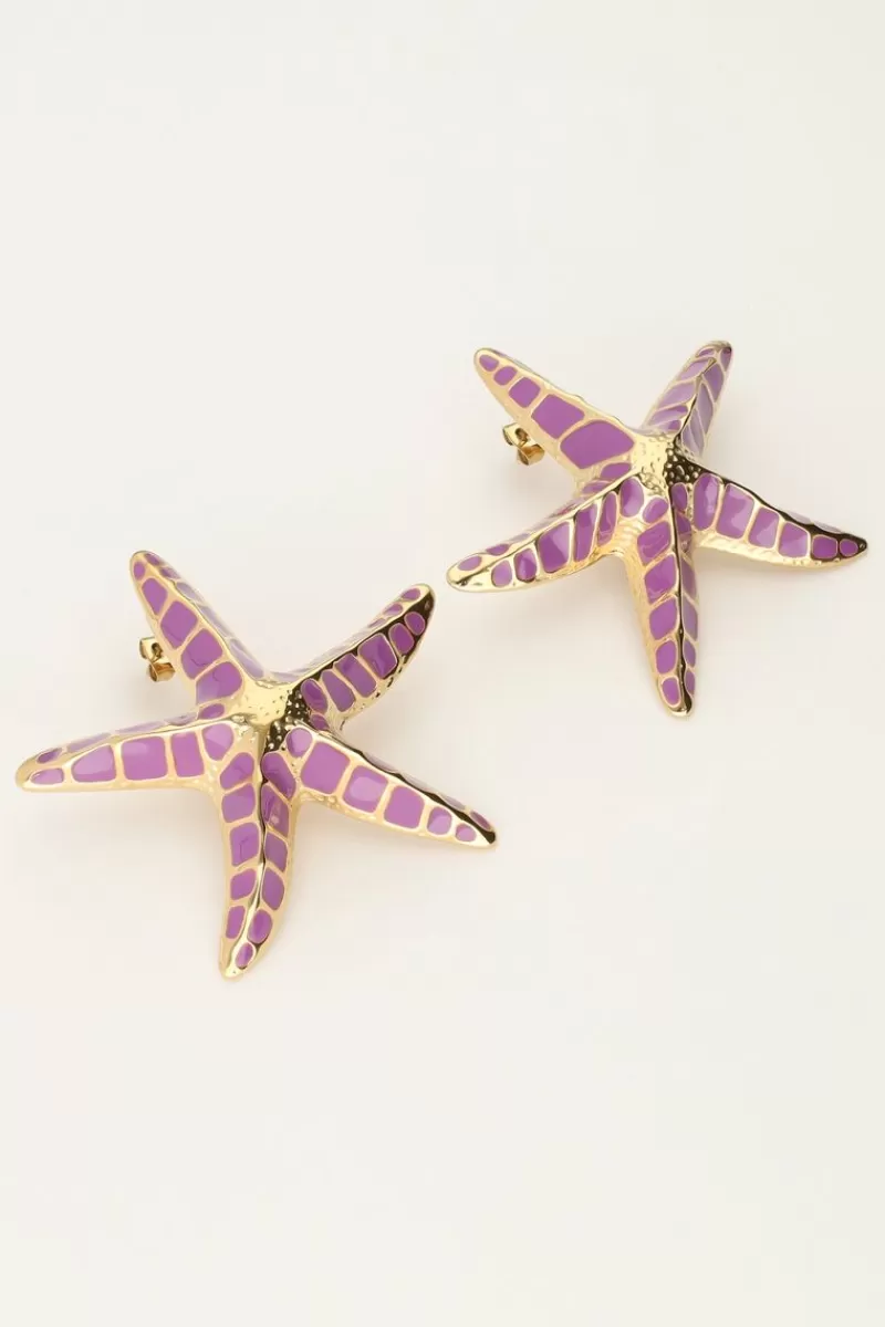 My Jewellery Puces D'oreilles Sunrocks étoiles De Mer Violettes