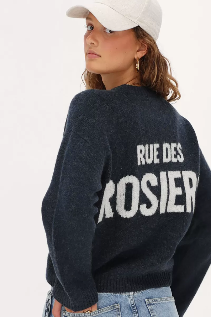 My Jewellery Pull Bleu Foncé "Rue Des Rosiers"