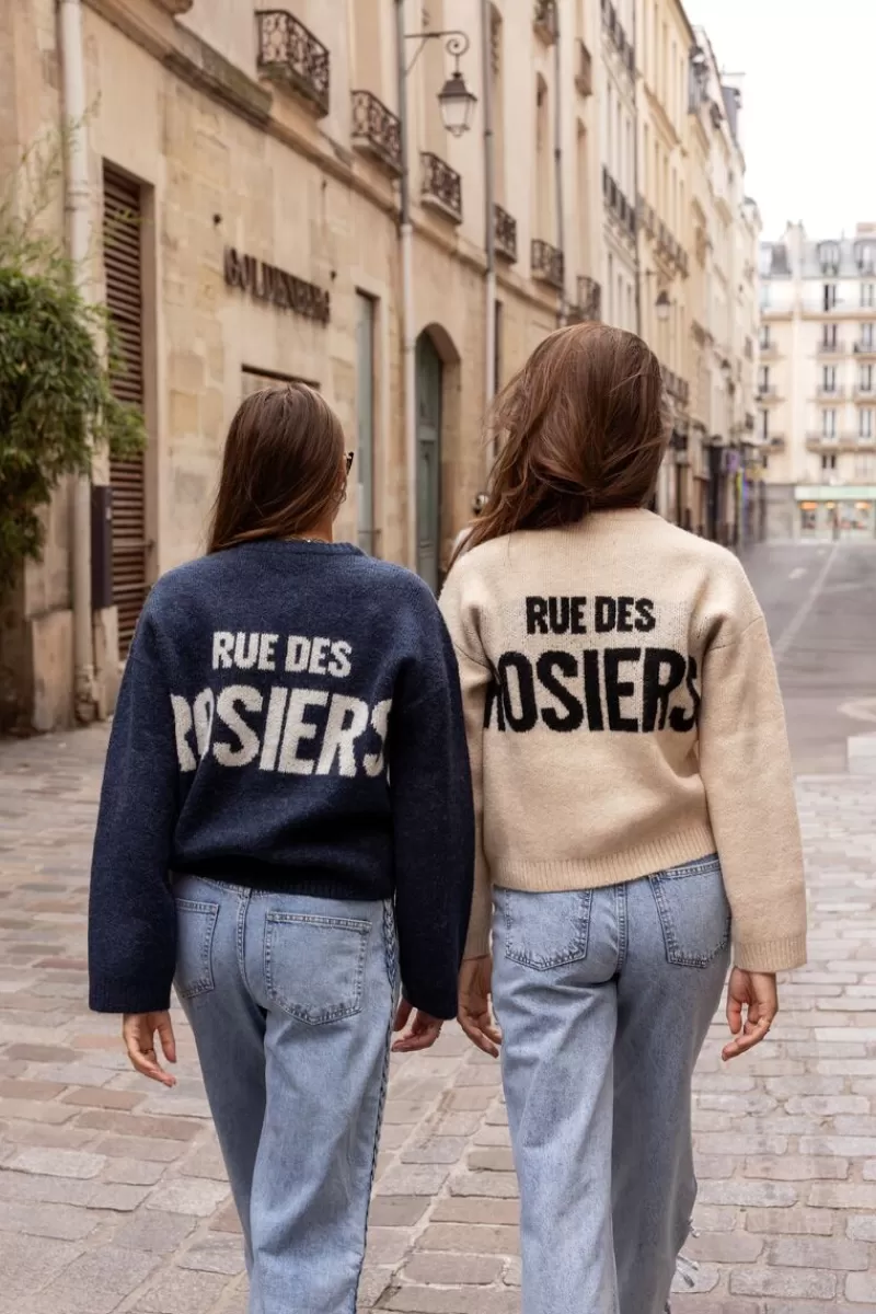 My Jewellery Pull Bleu Foncé "Rue Des Rosiers"
