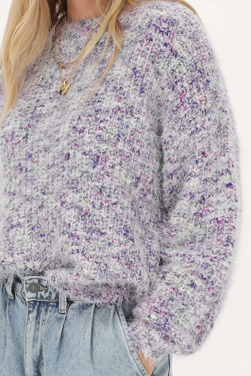 My Jewellery Pull Poilu En Maille Lilas