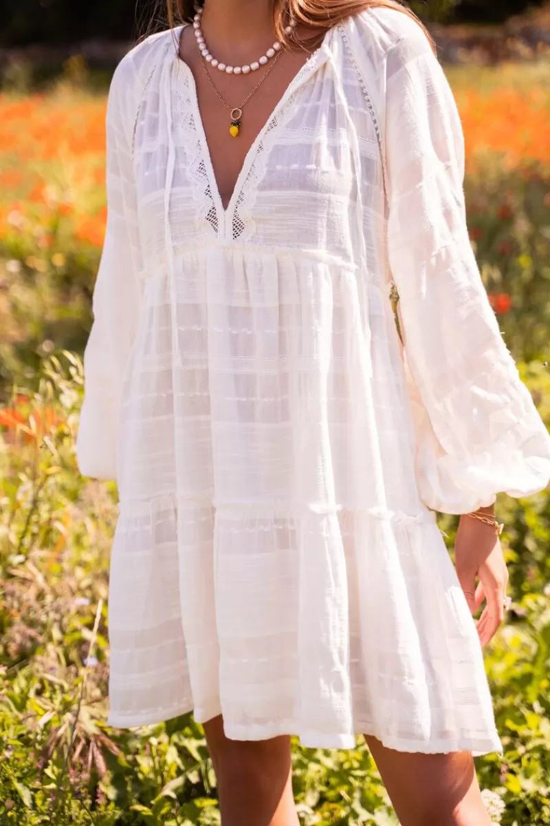 My Jewellery Robe Ample Blanche à Broderies