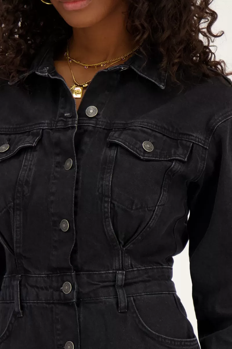 My Jewellery Robe Boutonnée En Denim Noir