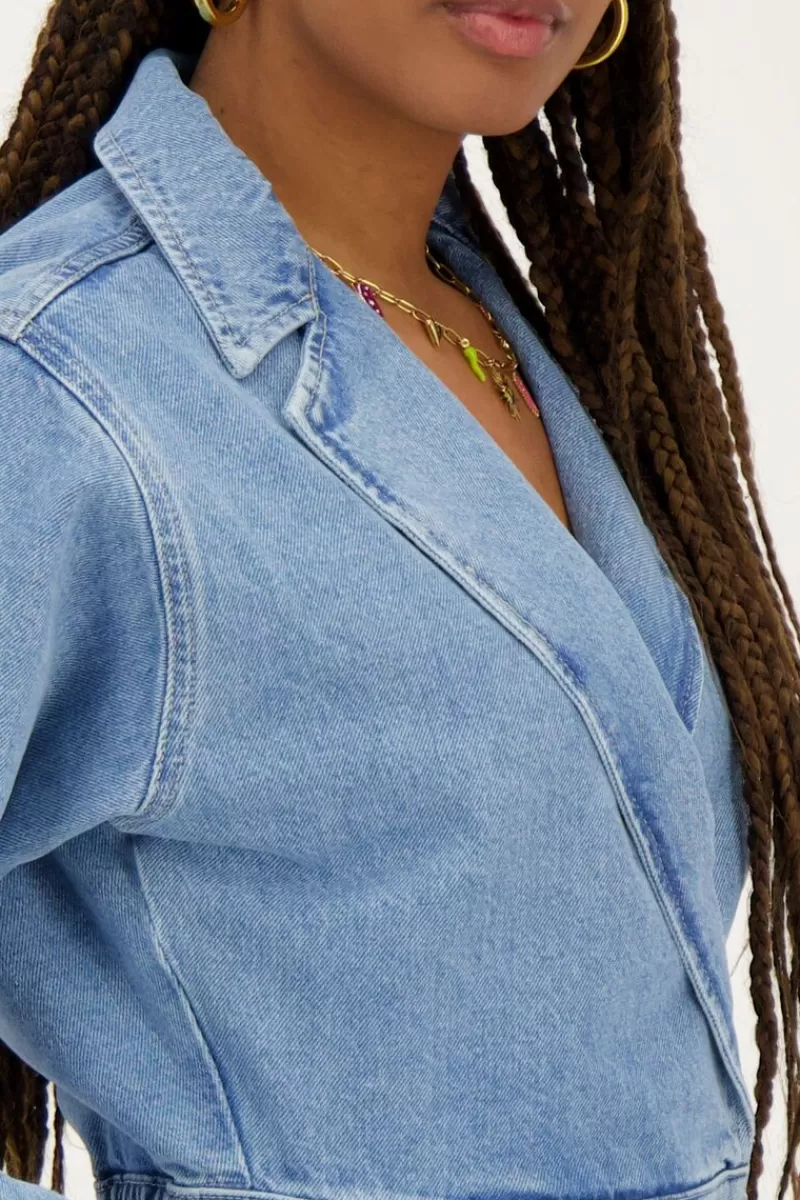 My Jewellery Robe En Denim Bleu Avec Col