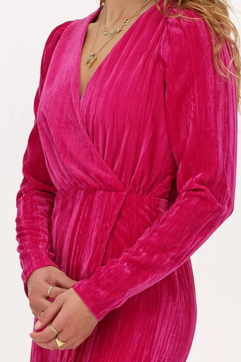 My Jewellery Robe En Velours Rose Col V