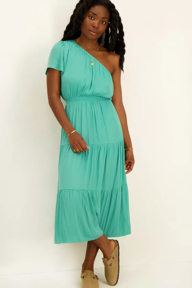 My Jewellery Robe Longue Bleue Asymétrique