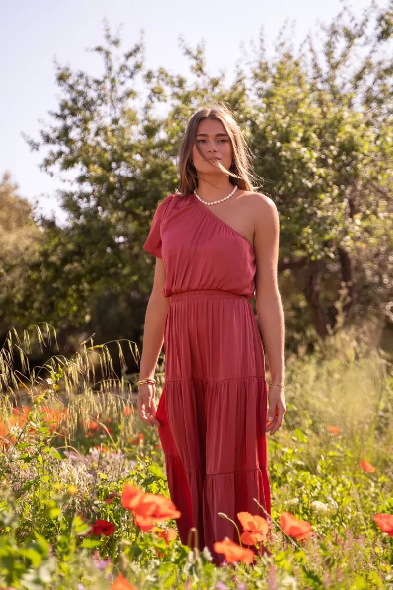 My Jewellery Robe Longue Rouge Asymétrique