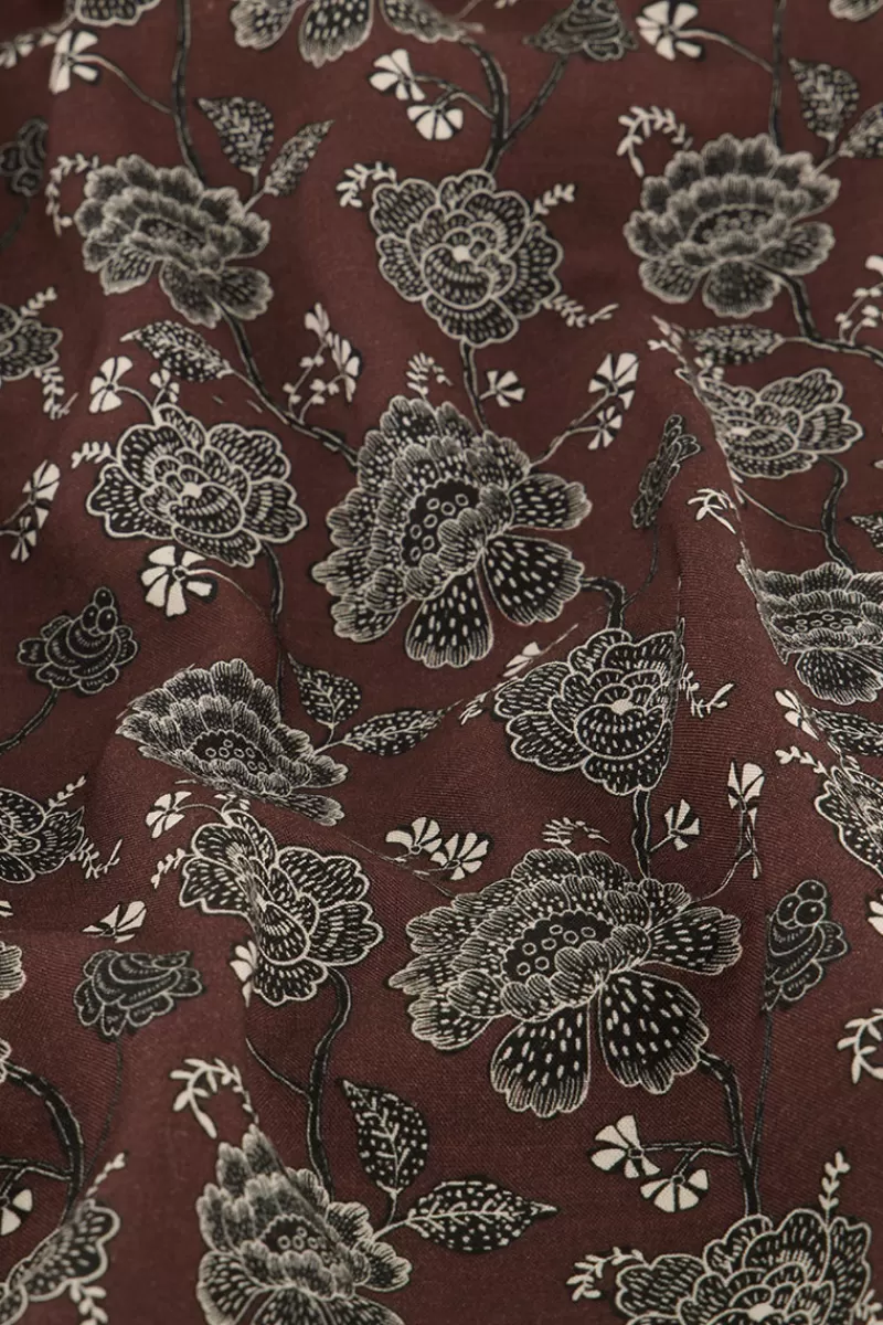 My Jewellery Robe Marron à Imprimé Floral Et Haut Cache-cœur