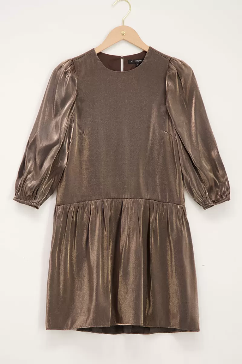 My Jewellery Robe Marron à Manches Ballon