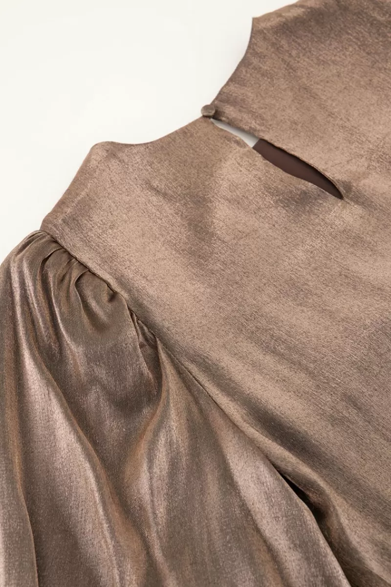 My Jewellery Robe Marron à Manches Ballon