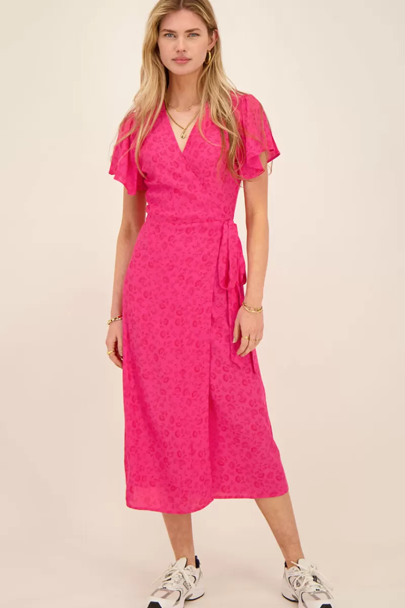 My Jewellery Robe Midi Portefeuille Avec Motif Floral Rouge