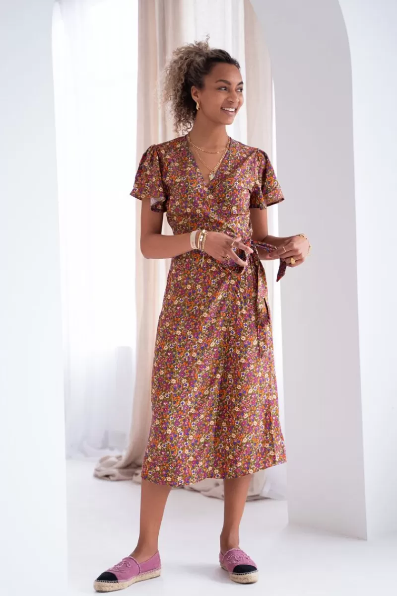 My Jewellery Robe Midi Verte à Imprimé Floral