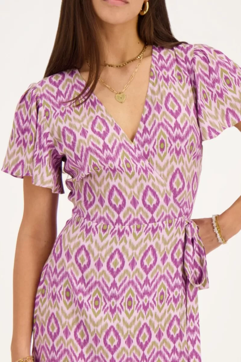 My Jewellery Robe Midi Violette Avec Imprimé Aztèque