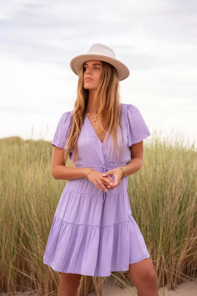 My Jewellery Robe Mi-longue Lilas Effet Satin
